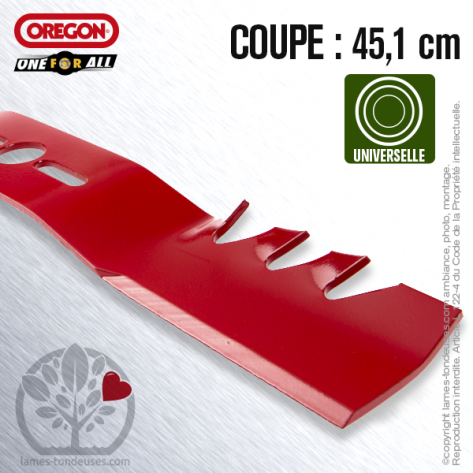 Lame tondeuse. Coupe 45,1 cm. Universelle Orégon. Galbée Gator Mulcher™